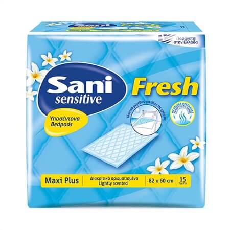 Υποσέντονα SANI sensitive fresh maxi με άρωμα 82x60 15τμχ