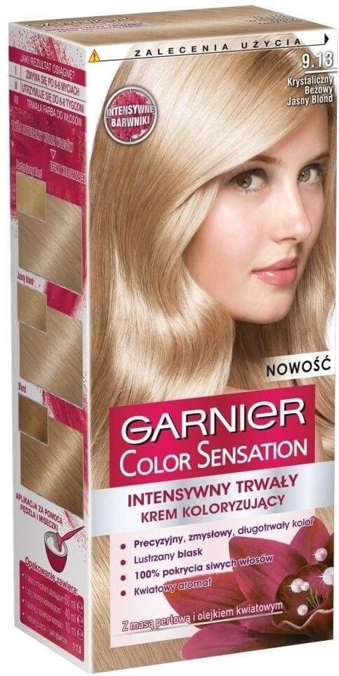 Garnier color sensation. Краска гарньер колор. Краска Garnier 9.13. Гарньер колор сенсейшен 9.13 кремовый перламутр. Краска для волос Garnier Color 9.13.