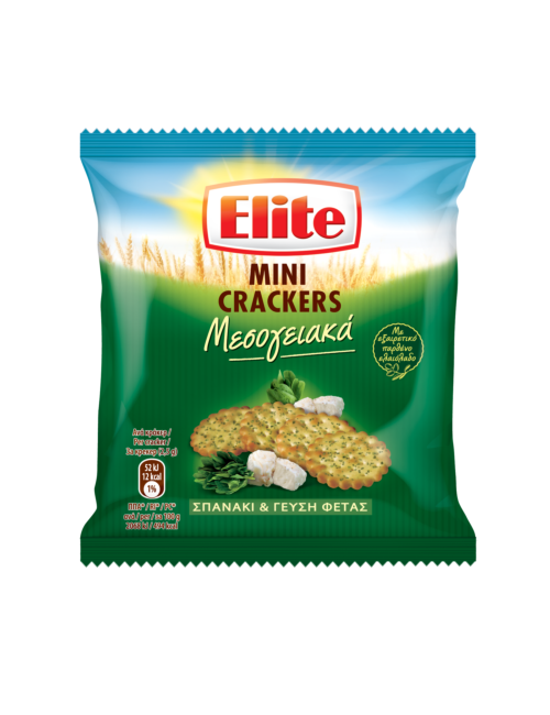 Crackers ELITE mini μεσογειακά σπανάκι & φέτα 50gr