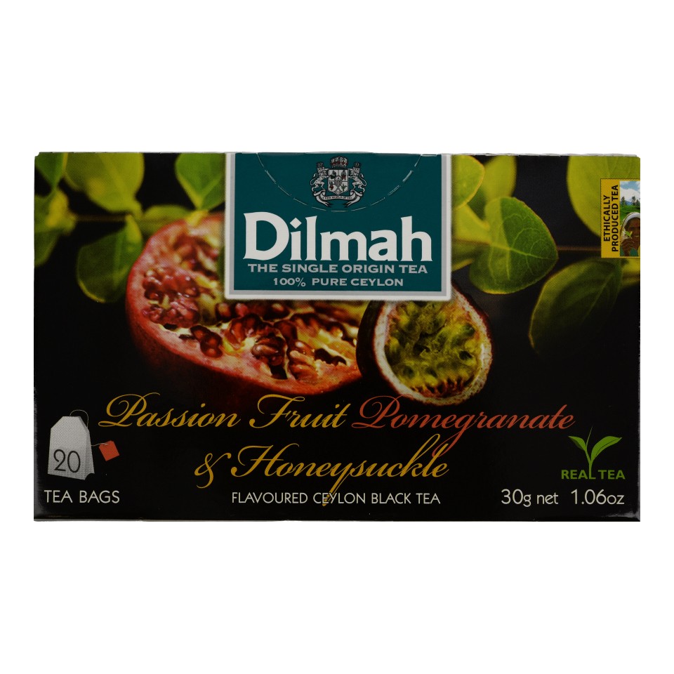 Τσάι DILMAH μαύρο με φρούτα-ρόδι 20τμχ