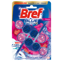 Block τουαλέτας BREF Blue Active floral 2x50gr