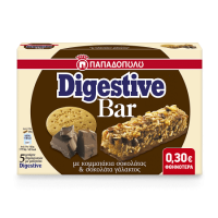 Μπάρες Δημητριακών ΠΑΠΑΔΟΠΟΥΛΟΥ Digestive με κομμάτια σοκολάτας 5x28gr (-0,30€)