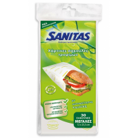 Σακούλες τροφίμων SANITAS χάρτινες μεγάλες 12x25.5cm 30τμχ