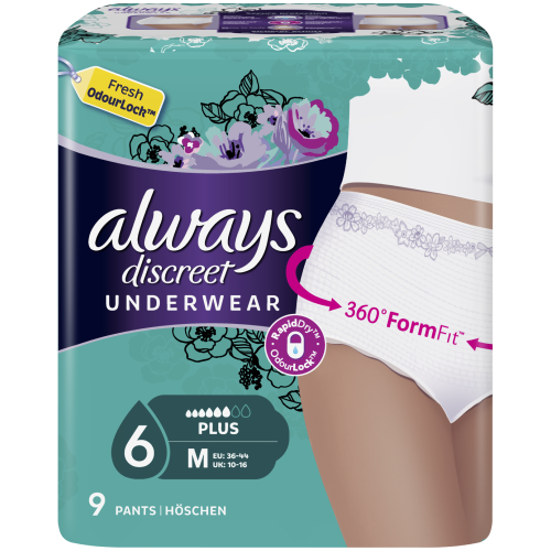 Εσώρουχα ακράτειας ALWAYS discreet pants plus medium 9τμχ