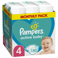 Πάνες PAMPERS Active Baby Monthly Pack Νο4 9-14kg 180τμχ
