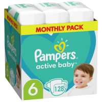 Πάνες PAMPERS Active Baby Monthly Pack Νο6 13-18kg 128τμχ