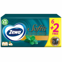 Χαρτομάντηλα τσέπης ZEWA Softis menthol 8τμχ (6+2 δώρο)