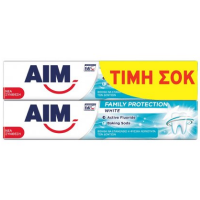 Οδοντόκρεμα AIM family protection white 2x75ml