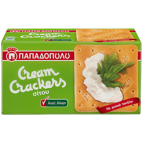 Cream crackers ΠΑΠΑΔΟΠΟΥΛΟΥ χωρίς ζάχαρη 165gr